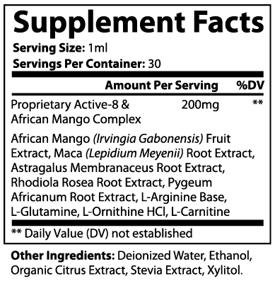 Diet Drops Ultra 1 oz Supplement Facts