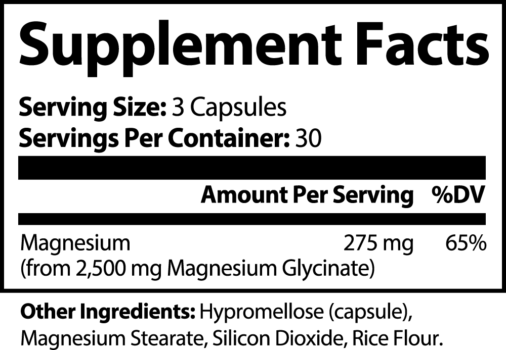Magnesium Glycinate Supplemt Facts