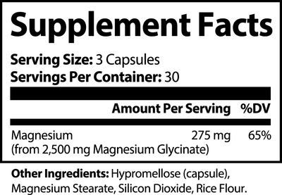 Magnesium Glycinate Supplemt Facts