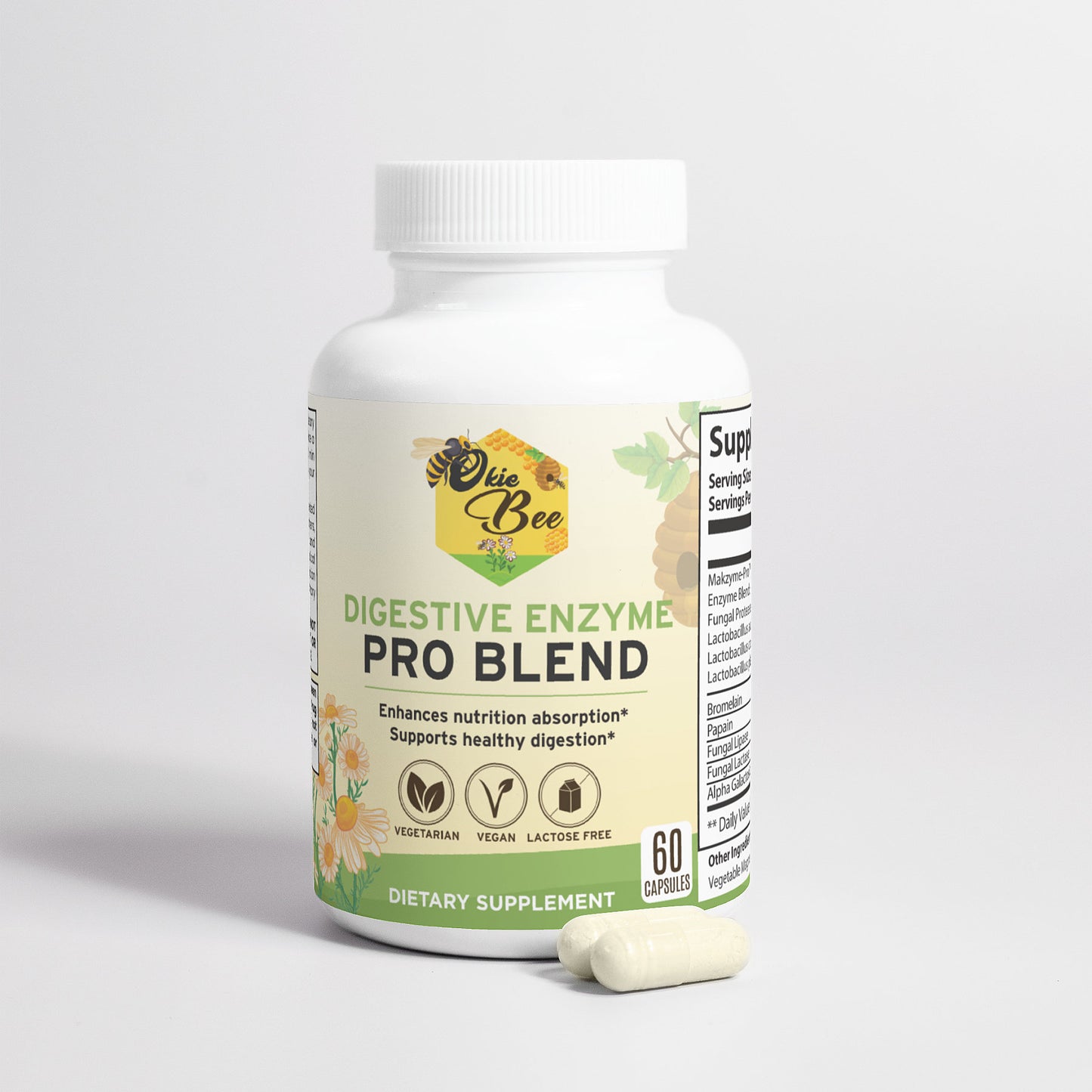 Okie bee Digestive enzyme bottle