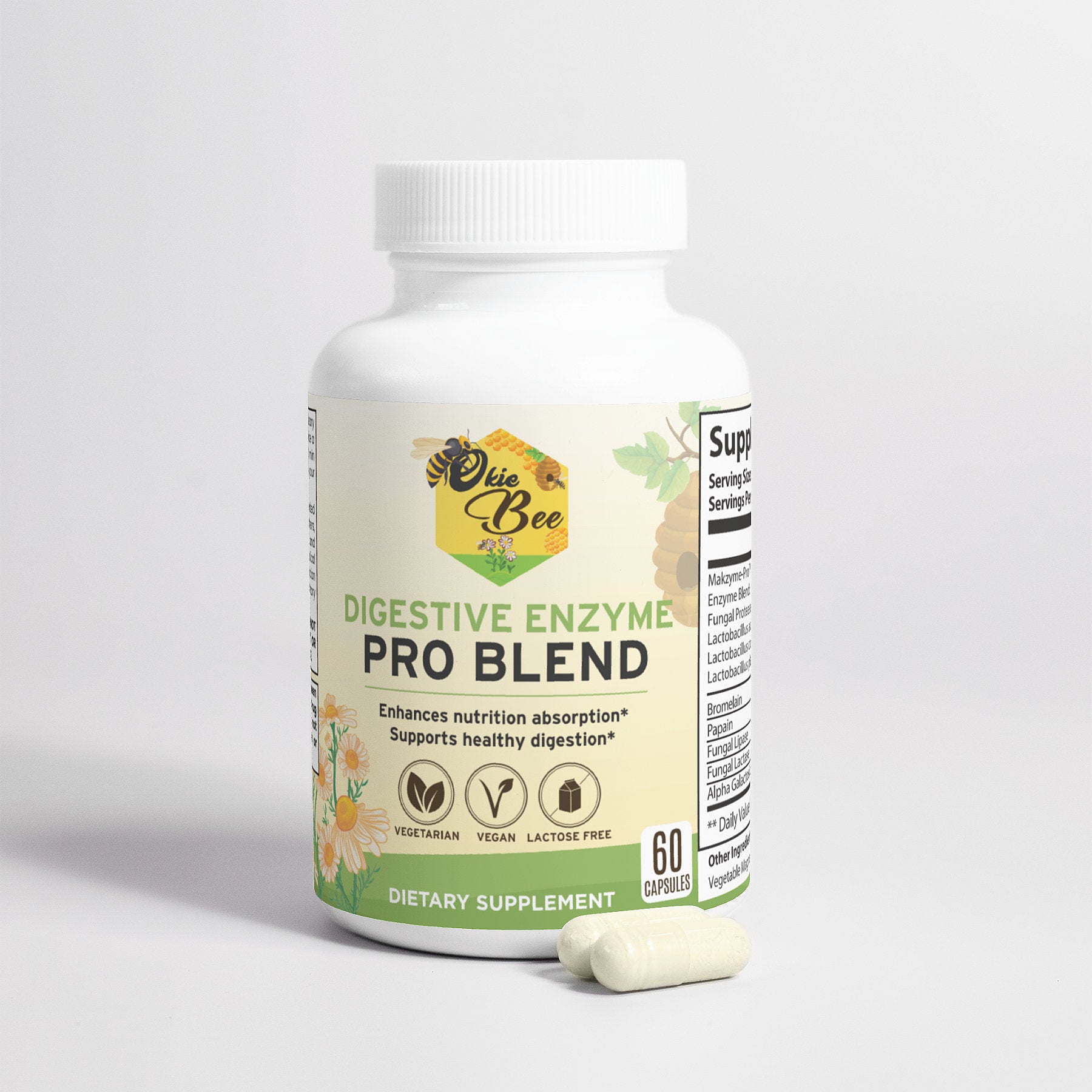 Okie bee Digestive enzyme bottle
