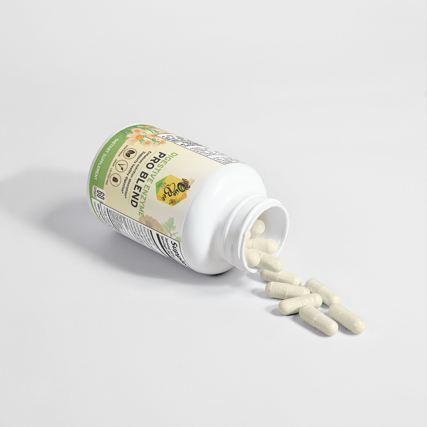 Okie bee Digestive enzyme bottle open